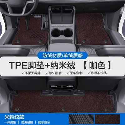 Han Ev/Dmi/Dm Han L/Tang L/Ev/Dmi/Dmp Modelə uyğun ayaqaltı - please-leave-a-message-or-note-the-model-year-when-placing-an-order-rice-grain-pattern-tpe-door-sill-mat-coffee-color-nano-velvet