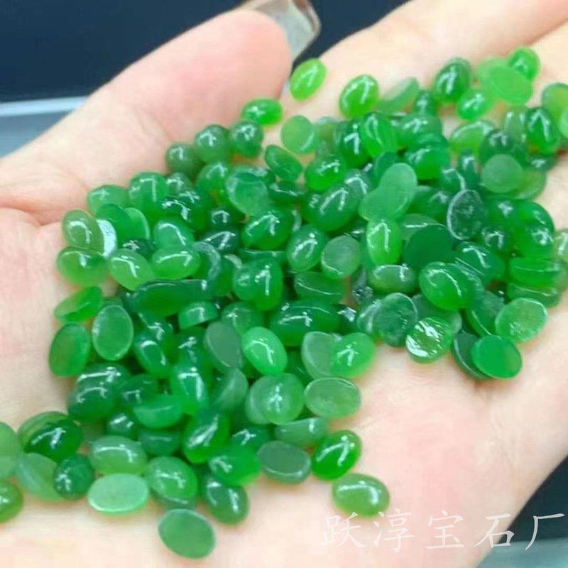 メーカー卸売り天然和田碧玉裸石戒面卵形楕円形はdiy部品玉をはめ込むことができる|undefined