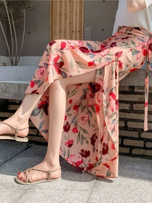Thailand Vacation Skirt for Women, New Spring and Summer Style, Beach Skirt, One-Piece Wrap Skirt, Floral Long Skirt, Wrap Skirt Thailand Vacation Skirt for Women, New Spring and Summer Style, Beach Skirt, One-Piece Wrap Skirt, Floral Long Skirt, Wrap Skirt