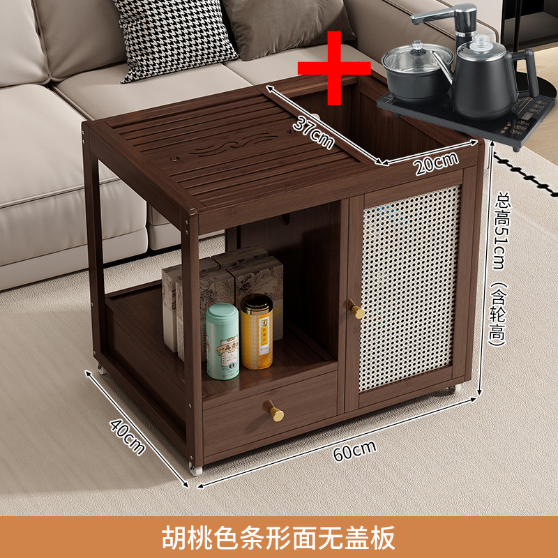 [월넛 컬러] 쇼트 티 테이블 + 화상 방지 자동 가전