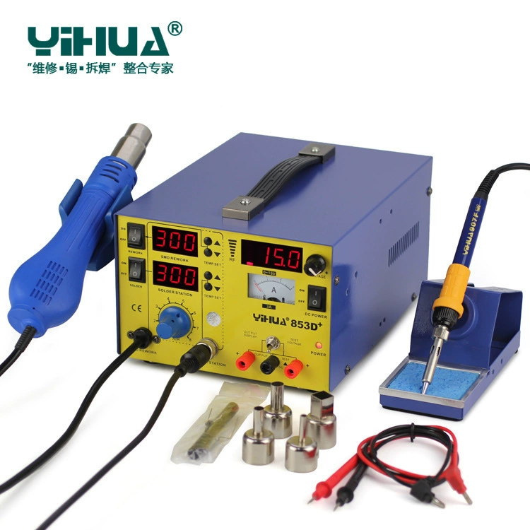 Yihua YIHUA-853D + Мощный демонтажный комплекс горячим воздухом «Три в одном» с источником питания 15 В, 3 А