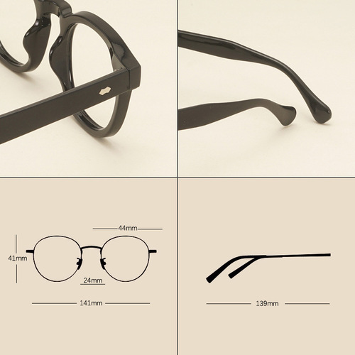 New Korean retro anti-blue light glasses frame with rivet decoration flat mirror for men and women street photography trendy glasses frame 3505