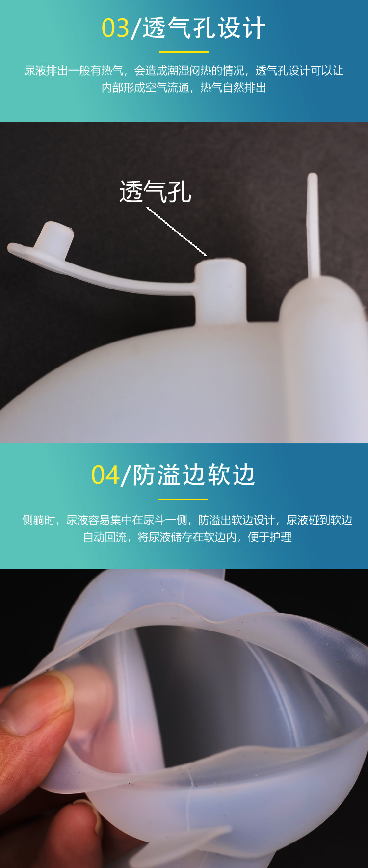 Medical Silicone Urinal Device for Bedridden Elderly, Unisex Urine Collection Bag for Men and Women