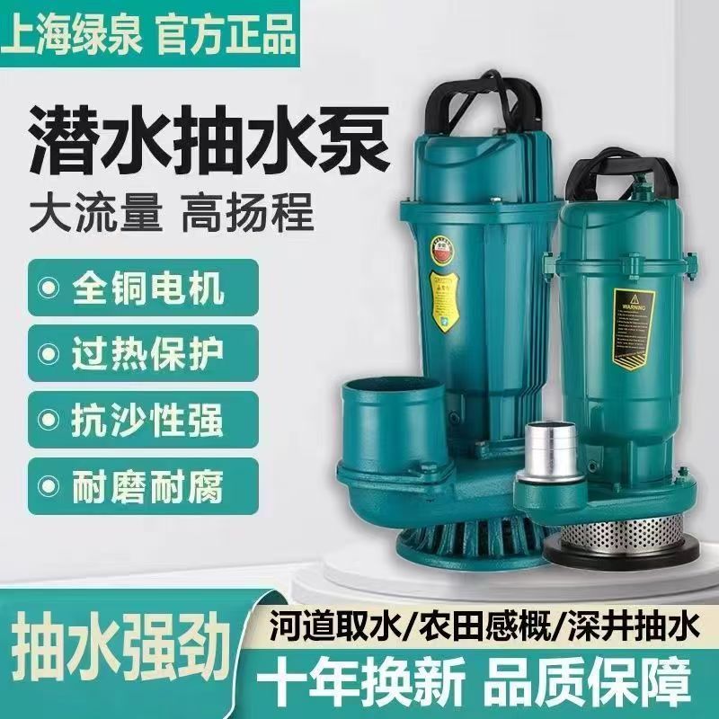 Shanghai People's Submersible Pump 220v Water Pump for Clear Water, Agricultural Irrigation, Household High-Pressure Large-Flow Water Pump