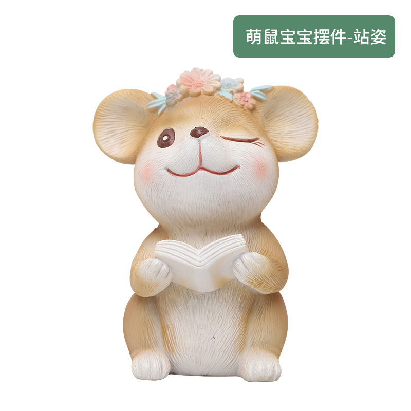 Adornos de bebé ratón lindo-postura de pie