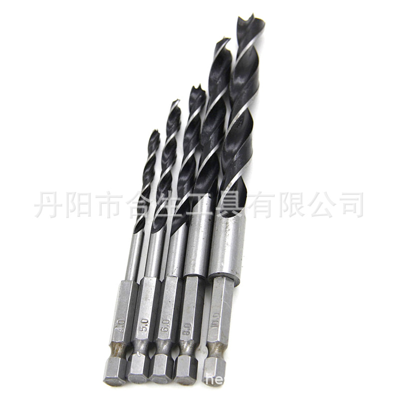 5PC六角柄三尖木工钻-(2)