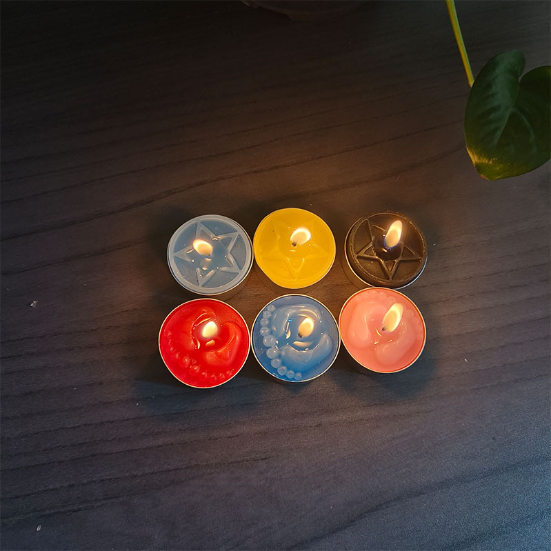 Ab Lager verfügbar: Runde Aluminiumschale, fünfzackiger Stern, farbenfrohe Aromatherapie-Fußritual-Atmosphäre_voghion.com