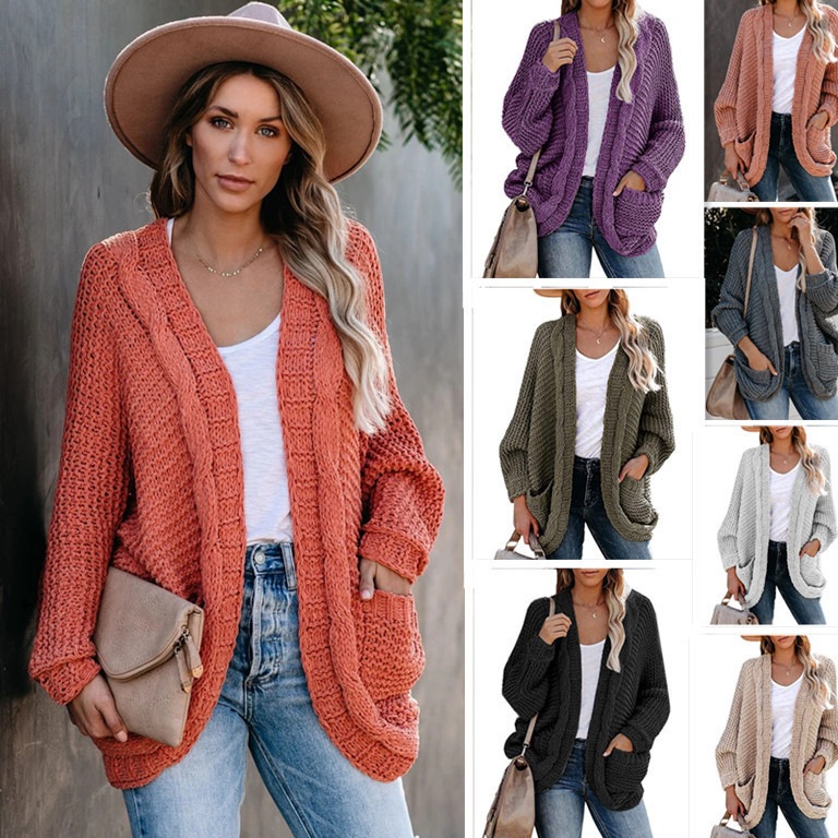 Suéter Cárdigan de Punto para Mujer, Talla Grande, Estilo OL, Otoño/Invierno 2026, Nuevo, Transfronterizo, Amazon