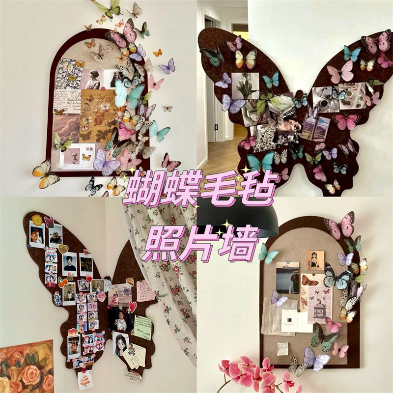 Little Red Book same butterfly felt board Photo Wall infp atmosphere bedroom ins cork board notice board DIY desktop