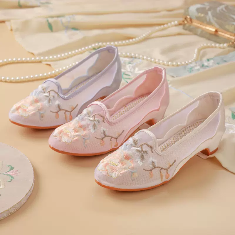 Mesh summer ethnic footwear, retro cheongsam, shoes, ethnic style