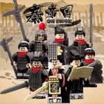 外贸专供古代大秦帝国士兵秦始皇文官武将人仔重铠甲拼装积木玩具