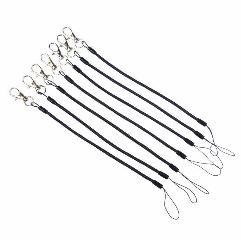 特细塑料弹簧挂绳金属钥匙扣手机挂绳工具可伸缩吊绳圆珠笔防丢