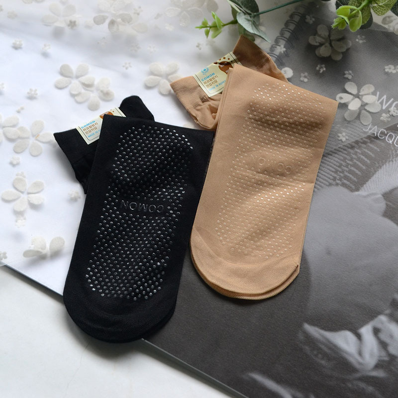 0 Silicone Sole Non-Slip Short Stockings for Women Summer Short Core-Spun Silk Thin Stockings Korean Slimming Look