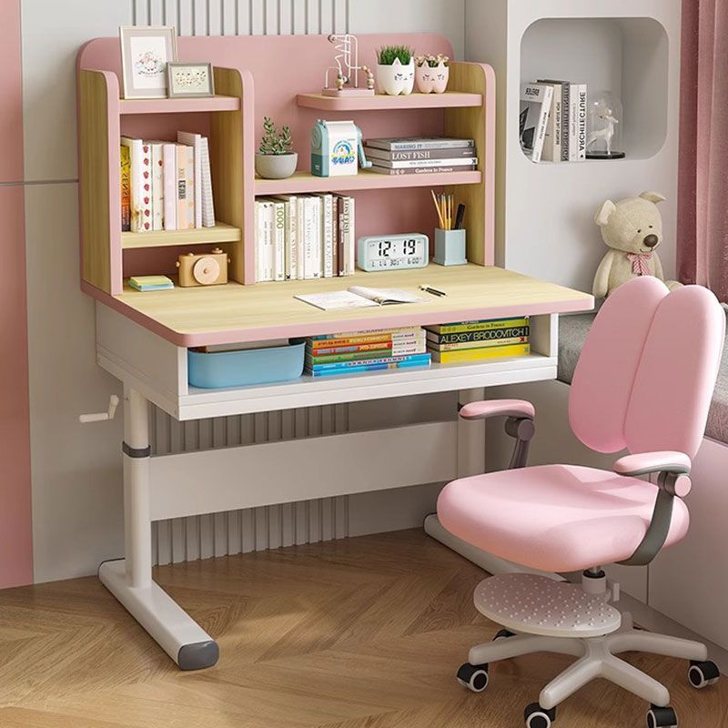 Children's Study Table, All Solid Wood Desk, Primary School Student Writing Homework Table, Home Liftable Study Table and Chair Set