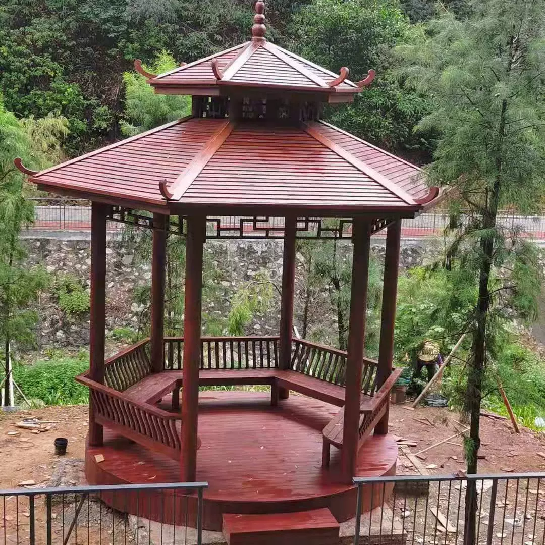 工厂批发防腐木四角凉亭芬兰木六角亭菠萝格亭子葡萄架仿古八角亭