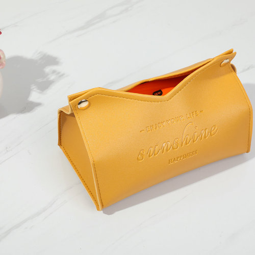 Manufacturer Creative Leather Material Tissue Box Home Living Room Bathroom Bedroom Simple Creative Tissue Box