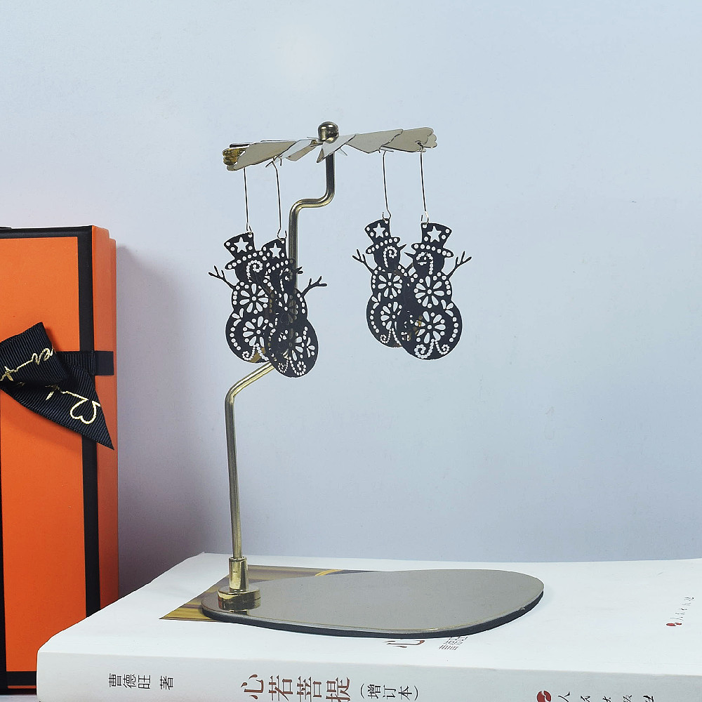 Amazon ins doles Acero inoxidable triángulo redondo bandeja giratoria candelabro aromaterapia vela linterna romántica