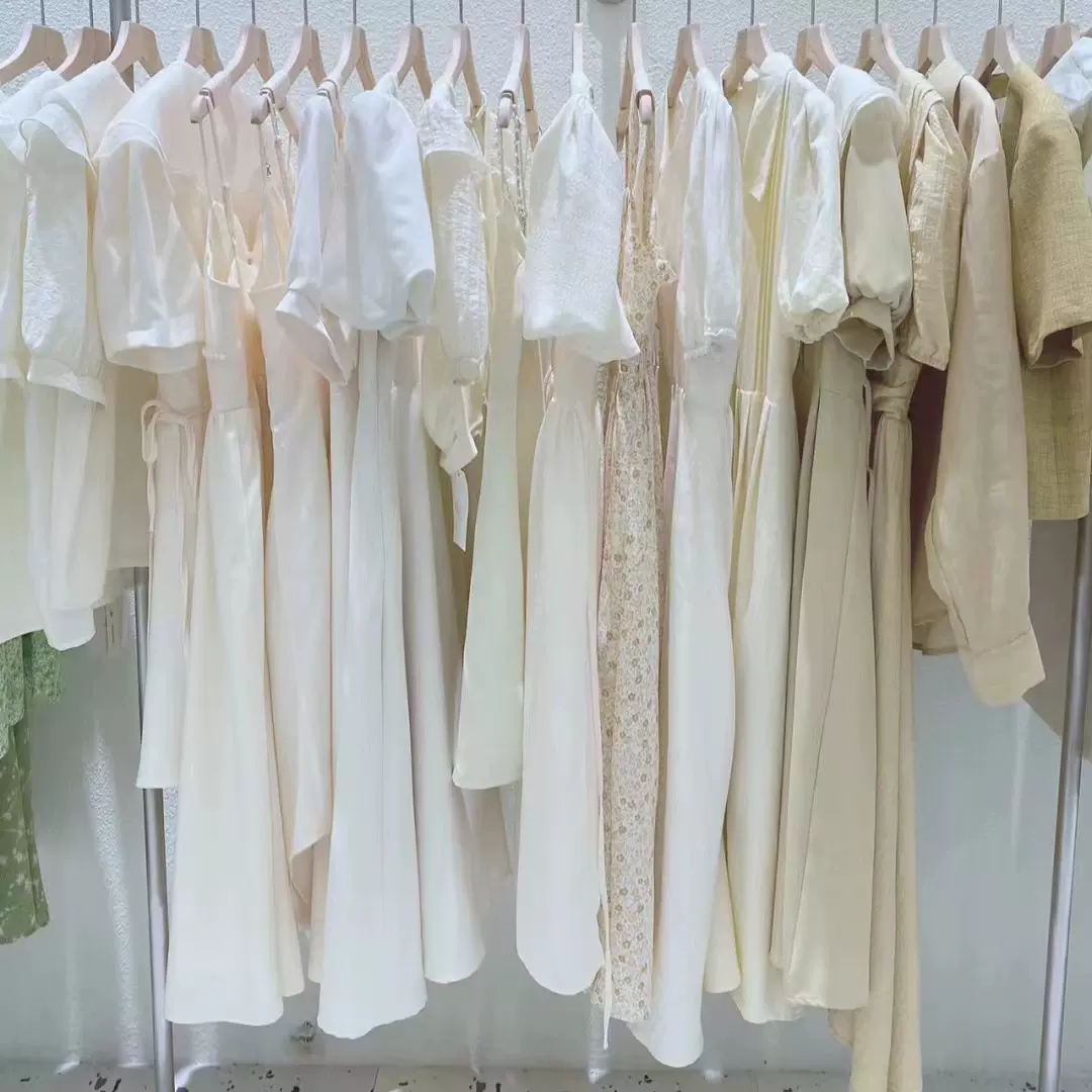 2025夏新连衣裙百搭清新方领叠穿拼接学院风小衬衫品牌女装走份批