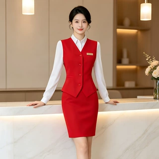 新款珠宝职业装工服正装酒店KTV工装空姐制服马甲套裙工作服套装