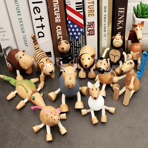 Wooden Ins Simulation Forest Animal Puppet Model Cognitive Puppet Home Interior Shooting Prop Ornament Toy