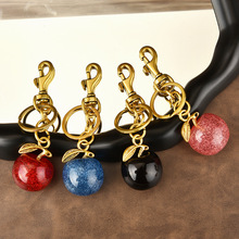 厂家直销高级水晶苹果钥匙扣包包挂件女包饰品精美汽车挂件配饰批