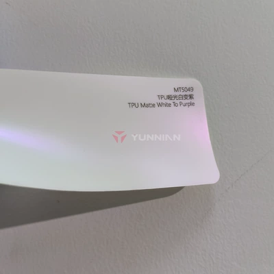 Auto Color Change Film matte finish car wrap, satin - tpu-matte-white-turns-purple-15215m
