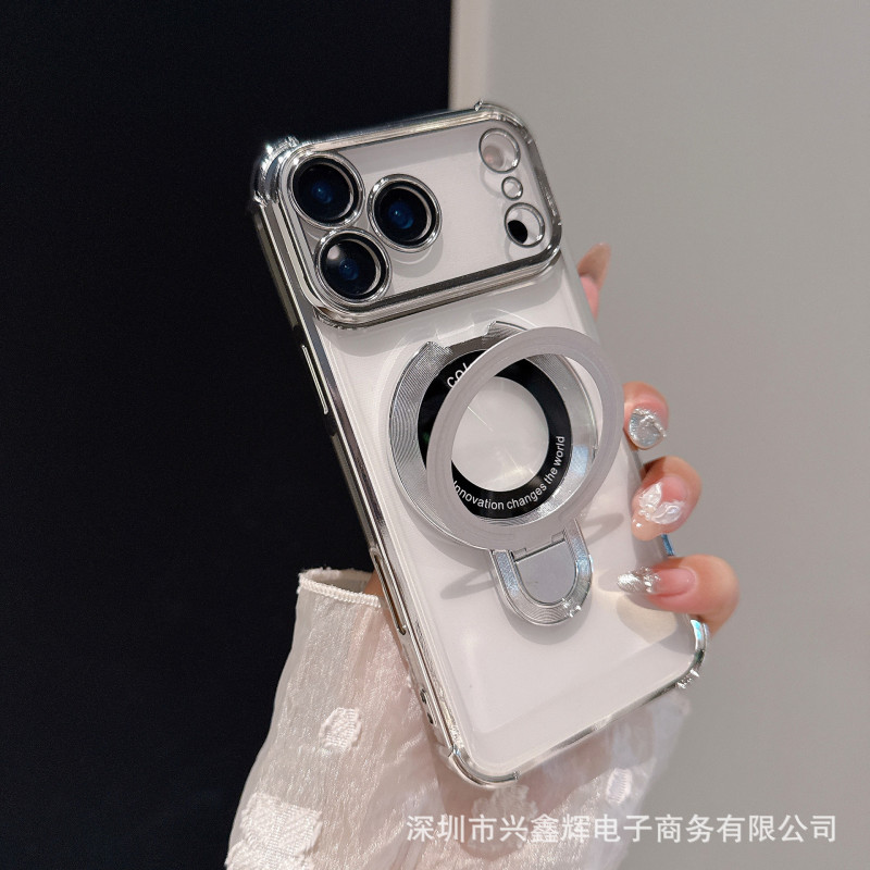 新款支架iPhone 17Pro磁吸无线充四角手机壳苹果16全包镜头保护套|undefined