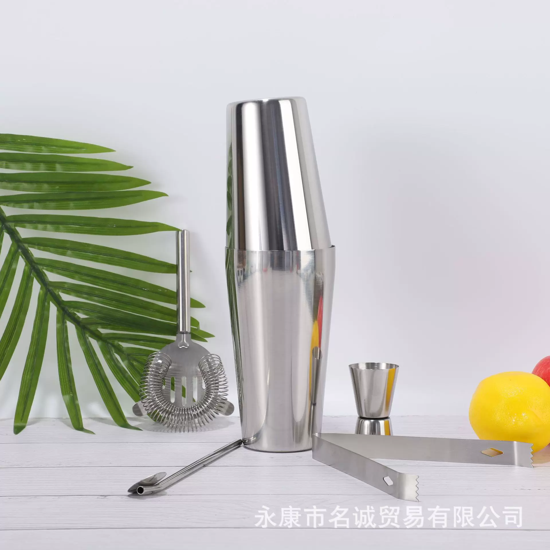 欧式不锈钢鸡尾酒调酒器波斯顿调酒杯雪克杯奶茶商用套装