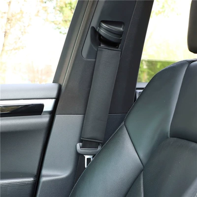 Car Seat Belt Shoulder Pads Air Layer Ice Silk Summer Car Shoulder Strap Cover Anti-Friction DIY Comfortable and Breathable (Seat belt shoulder pad) - black