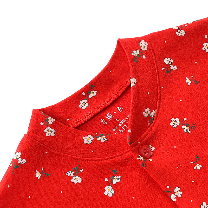 (2개) 어머니의 가을 옷 중년 및 노인을위한 여성 가을, 겨울 가디건 노인 열 속옷 긴 소매 느슨한 인쇄를위한 면화 스웨터