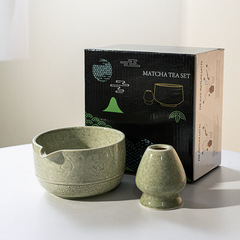 アマゾン日本抹茶ボウルキノコ注ぎ口付きセラミックティーセットアクセサリー茶筅スタンドセット日本茶道クロスボーダー