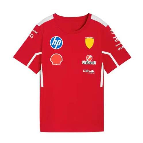 New 2025 Last Model F1 Racing Car with 3D Ferrari Street Style Men's Printed Short-Sleeve T-Shirt Football T-Shirt