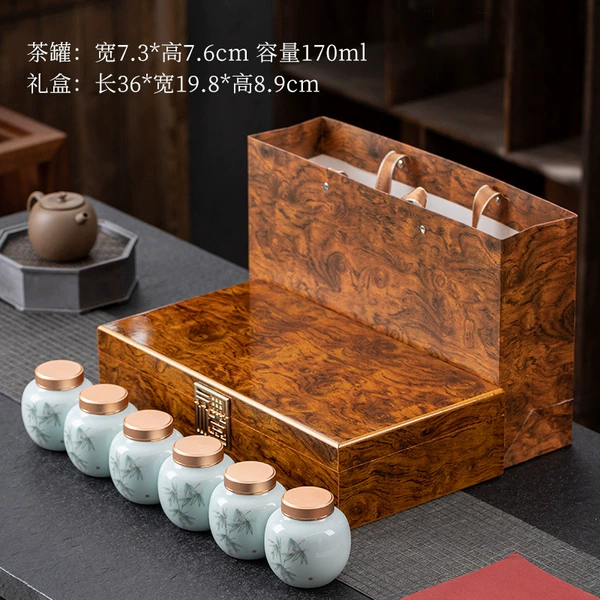 Tin Gai round belly 6 can (bamboo rhyme) 6 can gift boxes