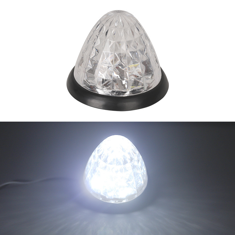 Che Gong 12-24V Conical Truck LED Top Side Marker Light Trailer Corner Lamp (Width indicator light) - white