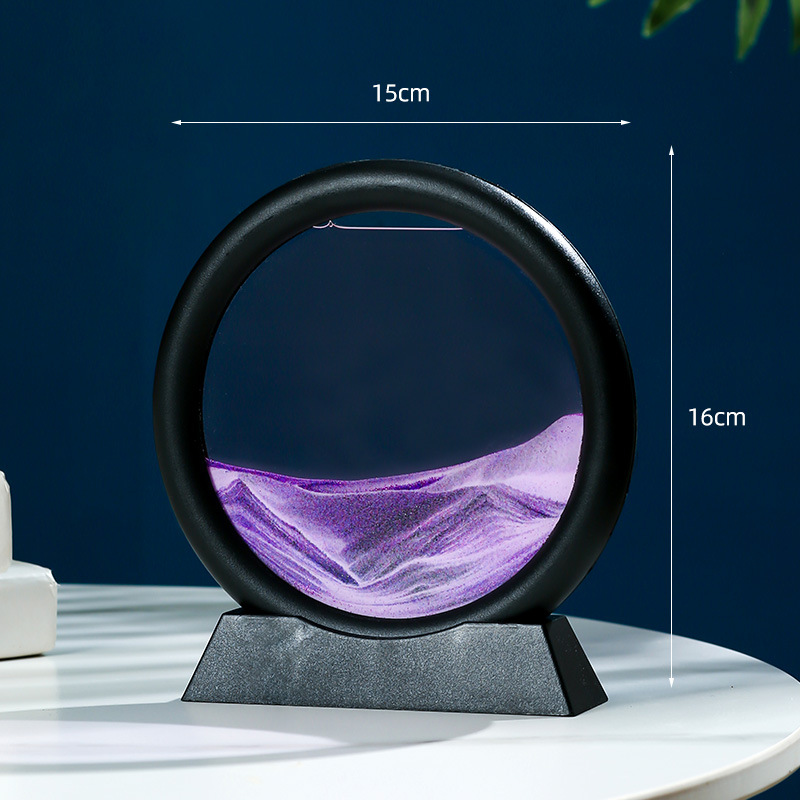 블랙 프레임 5inch 라운드 퍼플 샌드