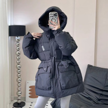 【断码亏本清仓】韩版连帽休闲双袋盖短款羽绒服女式加厚外套