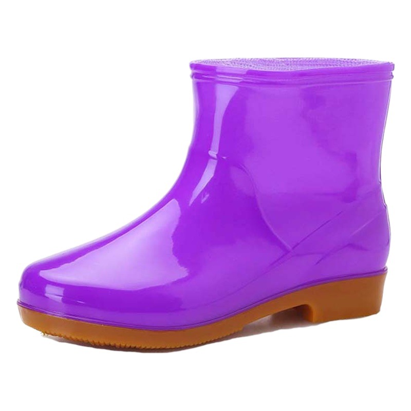 Oxford bottom rain boots Women fashion short tube non-slip water shoes wholesale adult outer wear water boots waterproof rain boots work rubber shoes