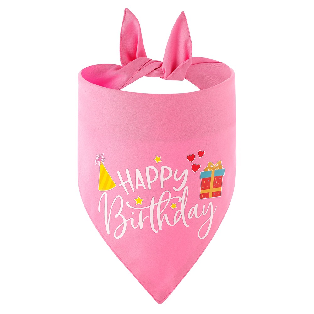 Nueva Toalla de saliva de mascota transfronteriza Linda mascota cumpleaños triángulo toalla bufanda de mascota perro cumpleaños triángulo toalla