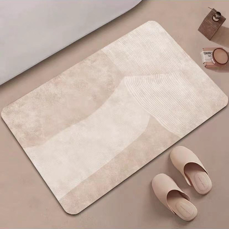 Japanese Striped Diatomite Bath Mat Non-slip Quick-drying Floor_voghion.com