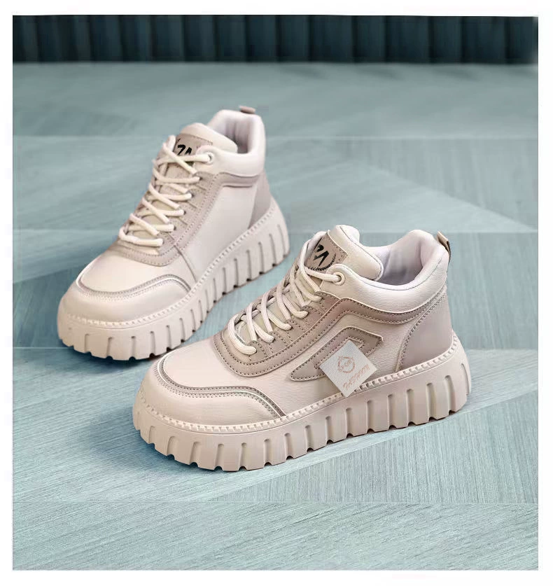 Platform sneakers, high universal, platform sole, sizes 36–41, khaki or black