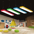 吊灯培训班机构吸顶灯LED彩色长条幼儿园教室灯造型木纹早教中心