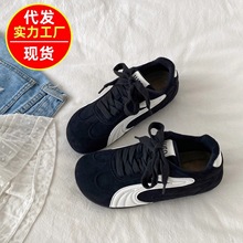 韩版复古学生板鞋女面包鞋2025年秋冬季新款百搭休闲运动鞋德训鞋