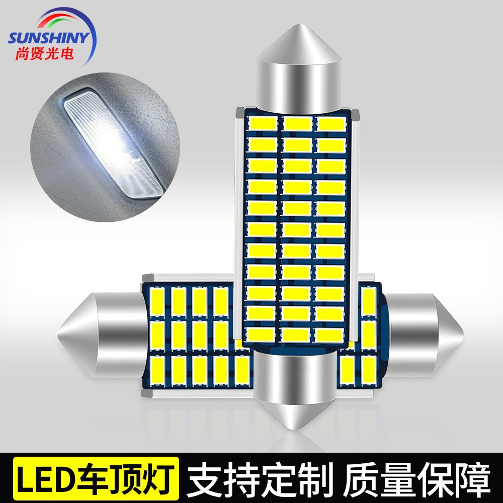 Nueva iluminación de doble punta alta luz de lectura LED lámpara de techo 3014 31MM 21SMD lámpara de matrícula sin electrodos