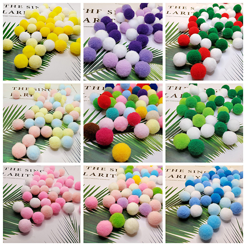 Mixed Colorful Fur Ball High Elastic DIY Kidsren's Kindergarten Creative Production Materials Colorfulful Small Fur Ball Plush Ball Decoration