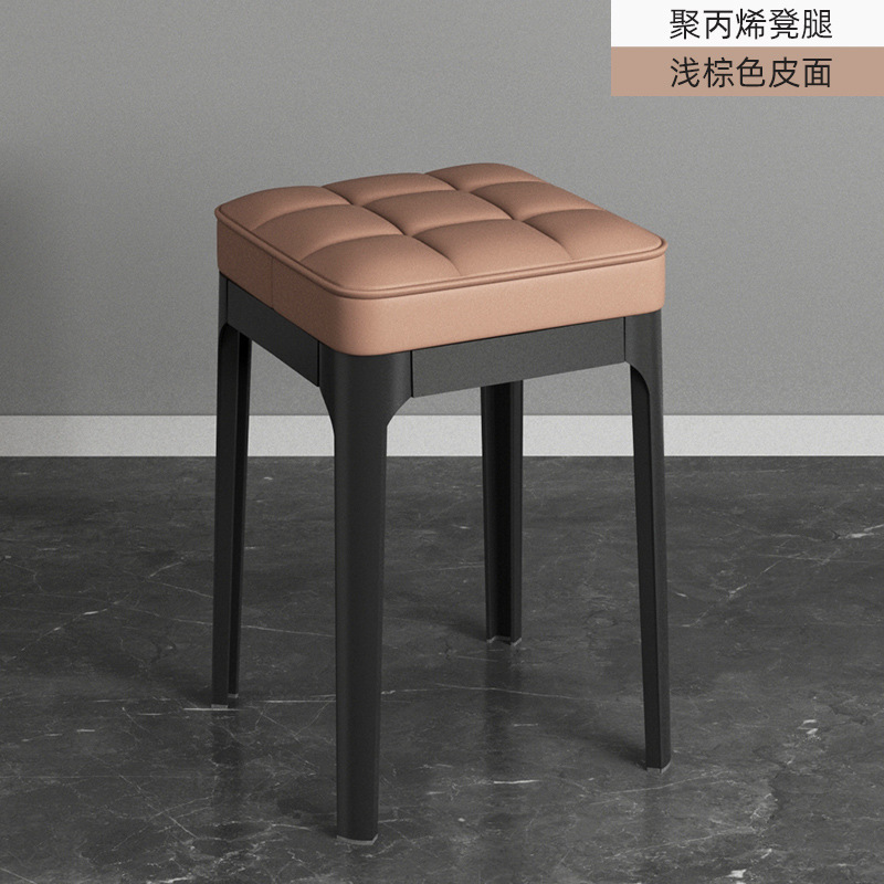 Taburetes de mesa de comedor apilables, sillas de bar modernas y simples, sillas de comedor de plástico nórdico para el hogar.