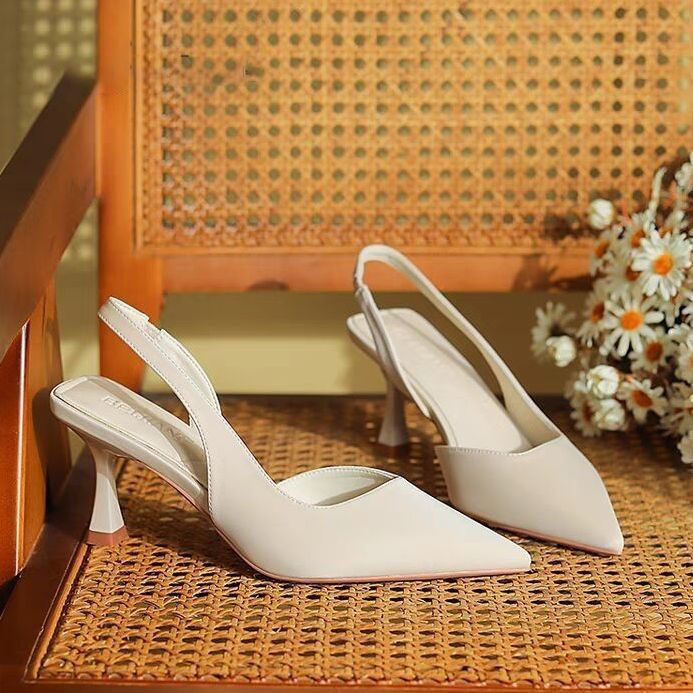 Pointed Stiletto Heel Single-layer Shoes Niche Design Sense Elegant Baotou Sandals 2024 New All-match Sandals High-heeled Shoes for Women