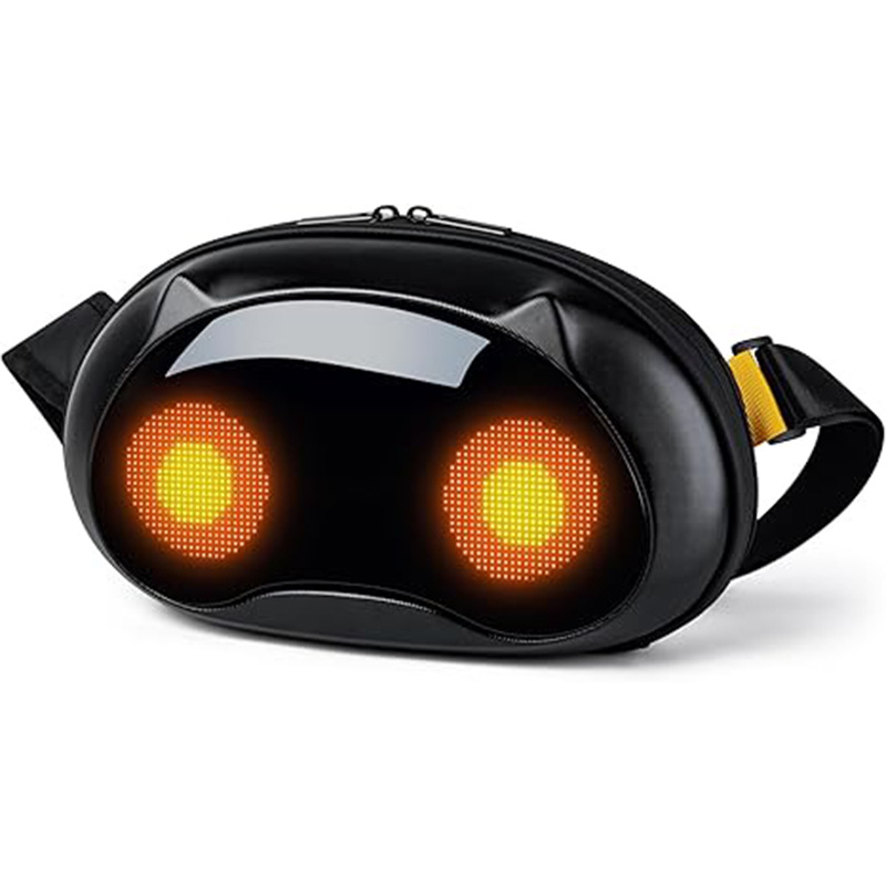 斜挎包时尚猫剪影背包带APP控制LED显示屏ABS加PC 材质,黑色简单