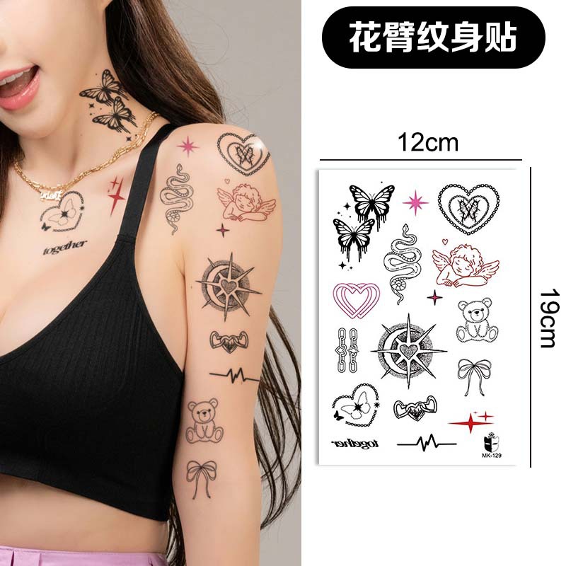 Animal blanco y negro desechable pegatinas de tatuaje belleza pegatinas de tatuaje moda estética patrón de personalidad dama pegatinas de tatuaje