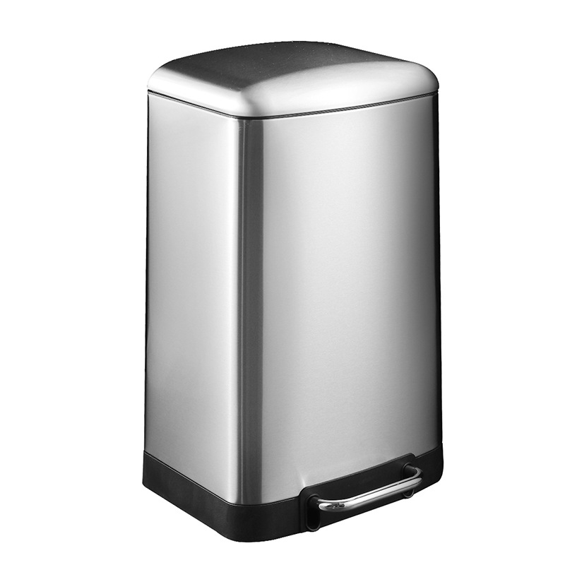 La basura comercial grande puede pedal Cubo de almacenamiento con tapa centro comercial de acero inoxidable unidad de la empresa lenta caída de la basura puede