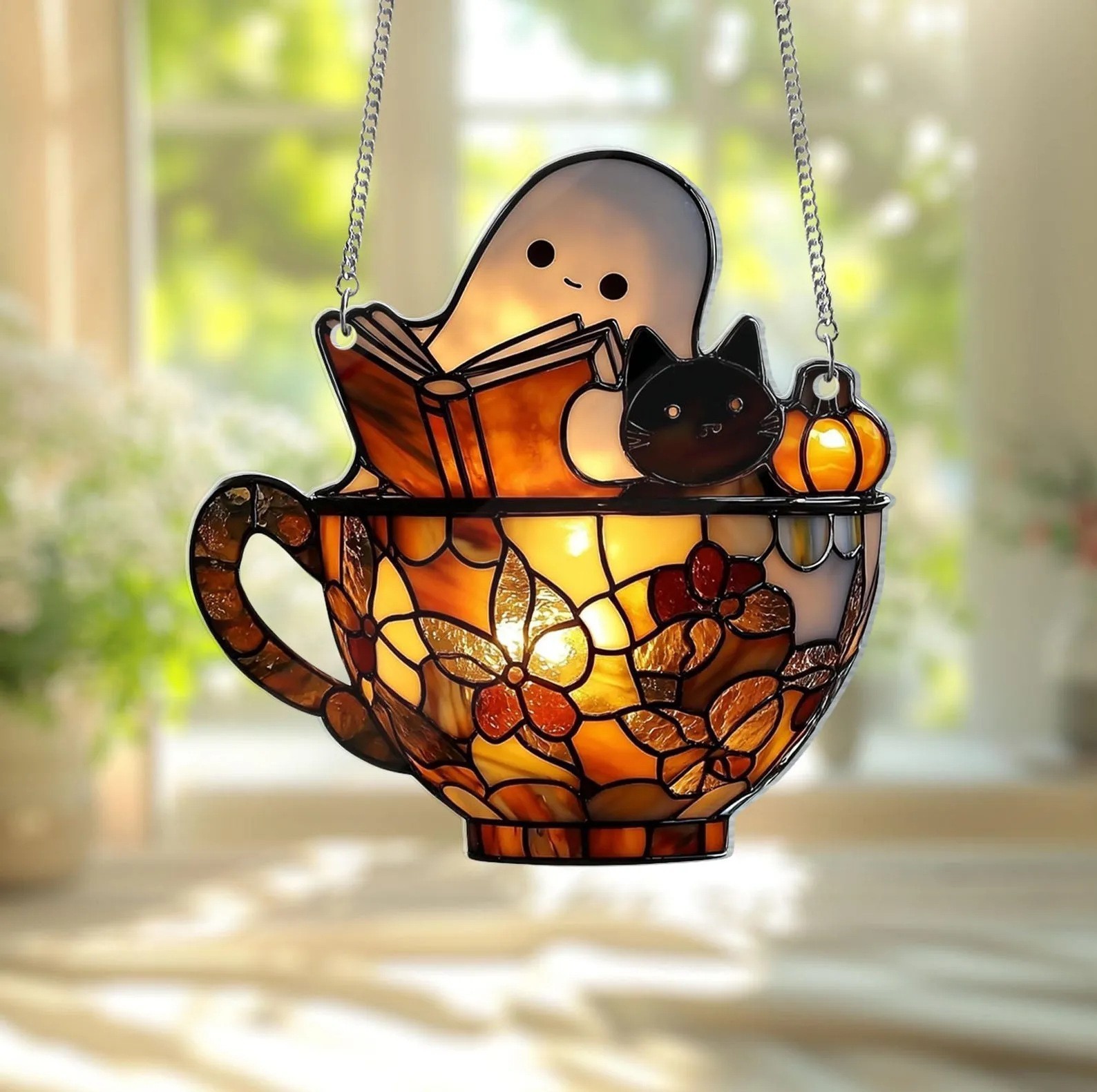 Serie de Halloween acrílico atrapador de sol artesanía decoración creativa colgante decoración acrílica